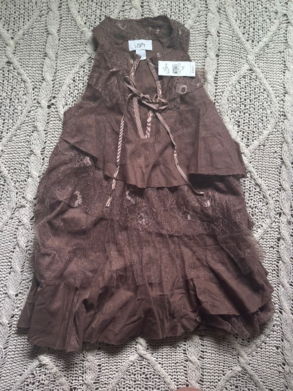 Retails $69! Mori girl cute layered tank top camisole bow Neapolitan aesthetic